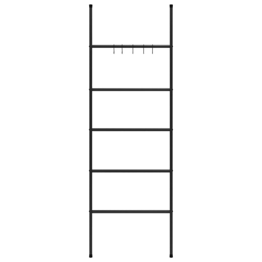 Vidaxl handdoekenrek met 5 niveaus, zwart 58x175 cm, ijzer