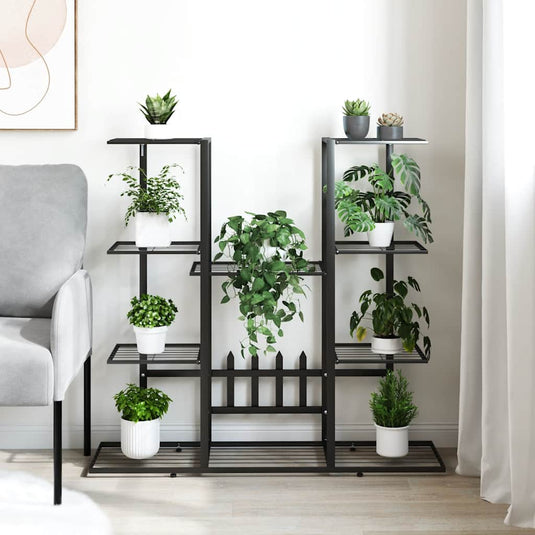 Vidaxl bloemenstandaard 94,5x25x89 cm ijzer zwart