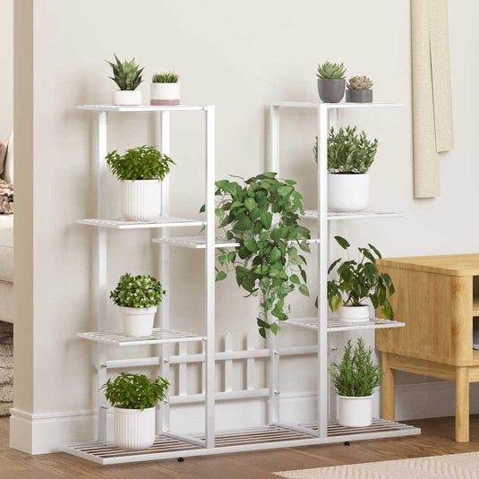 Vidaxl bloemenstandaard 94,5x25x89 cm ijzer wit