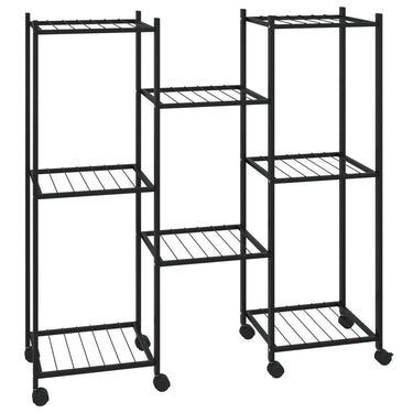 Vidaxl bloemenstandaard met wielen 83x25x83,5 cm ijzer zwart