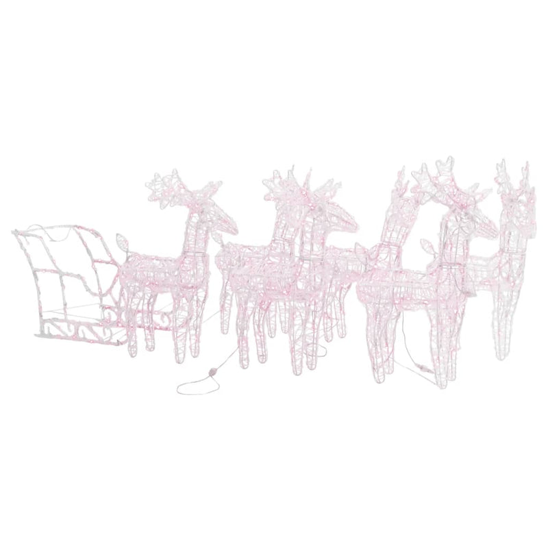 Load image into Gallery viewer, VidaXL Kerstversiering rendieren en slee 320 LED's acryl

