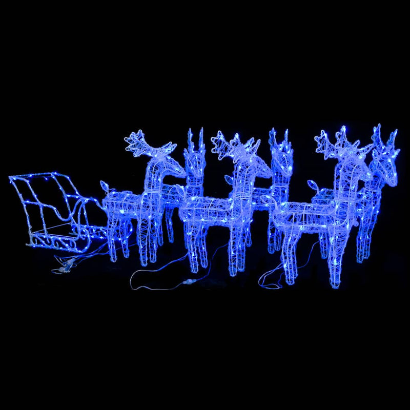 Load image into Gallery viewer, Vidaxl kerstversiering rendieren en slee 320 led's acryl
