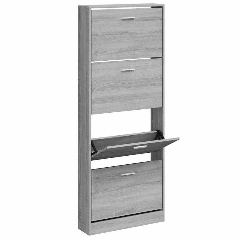 Load image into Gallery viewer, Vidaxl schoenenkast 59x17x150 cm bewerkt hout grijs sonoma
