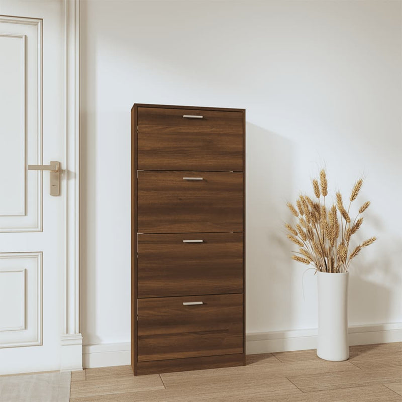 Load image into Gallery viewer, Vidaxl schoenenkast 59x17x150 cm bewerkt hout bruin eikenkleur
