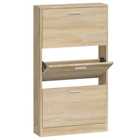 Vidaxl schoenenkast 59x17x108 cm bewerkt hout eikenkleurig