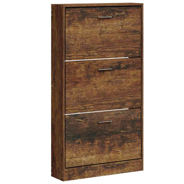 Vidaxl schoenenkast 59x17x108 cm bewerkt hout gerookt eikenkleurig