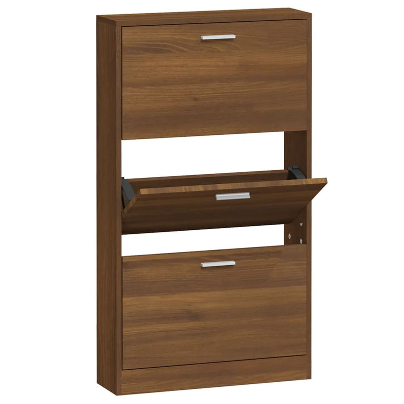 Load image into Gallery viewer, Vidaxl schoenenkast 59x17x108 cm bewerkt hout bruin eikenkleur
