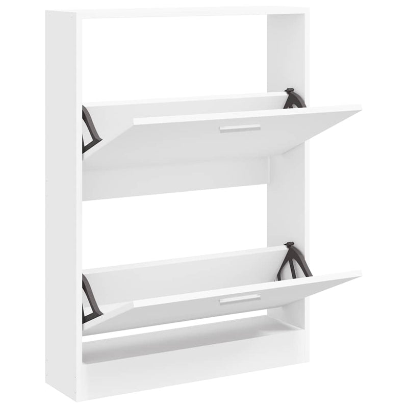 Load image into Gallery viewer, Vidaxl schoenenkast wit 59x17x81 cm bewerkt hout
