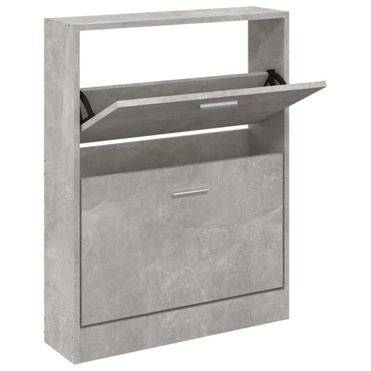 Vidaxl schoenenkast 59x17x81 cm bewerkt hout betongrijs
