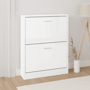 Vidaxl schoenenkast 59x17x81 cm bewerkt hout hoogglans wit
