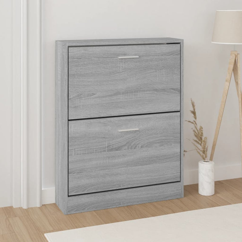 Afbeelding laden in galerijviewer, Vidaxl schoenenkast 59x17x81 cm bewerkt hout grijs sonoma
