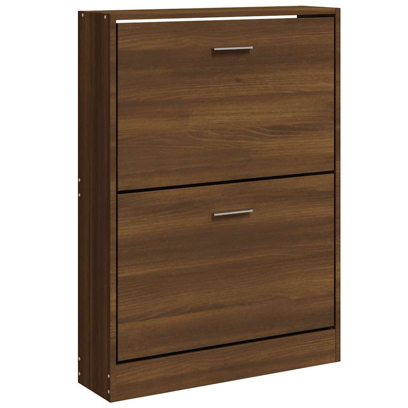 Load image into Gallery viewer, Vidaxl schoenenkast 59x17x81 cm bewerkt hout bruin eikenkleur
