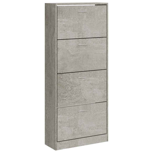 Vidaxl schoenenkast 63x24x147 cm bewerkt hout betongrijs