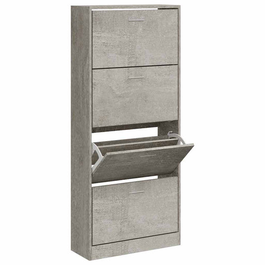 Vidaxl schoenenkast 63x24x147 cm bewerkt hout betongrijs
