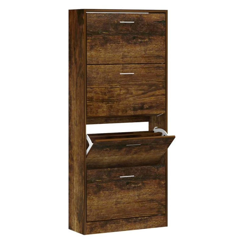 Load image into Gallery viewer, Vidaxl schoenenkast 63x24x147 cm bewerkt hout gerookt eikenkleurig
