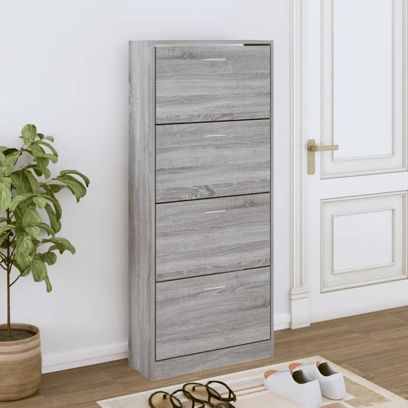 Load image into Gallery viewer, Vidaxl schoenenkast 63x24x147 cm bewerkt hout grijs sonoma
