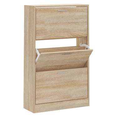 Vidaxl schoenenkast 63x24x103 cm bewerkt hout sonoma eikenkleurig