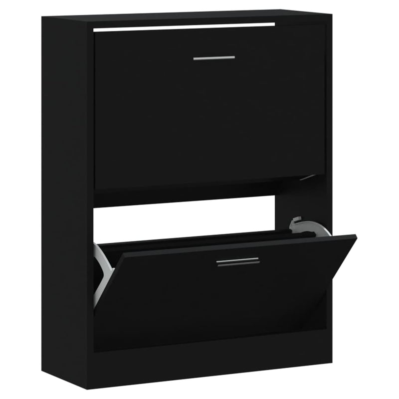 Load image into Gallery viewer, Vidaxl schoenenkast 63x24x81 cm bewerkt hout zwart

