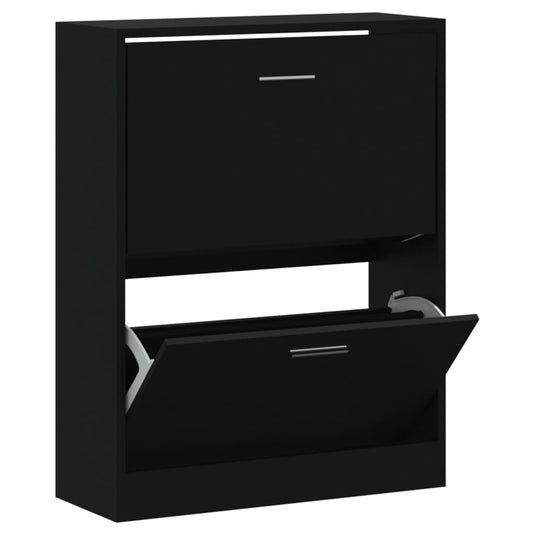 Vidaxl schoenenkast 63x24x81 cm bewerkt hout zwart