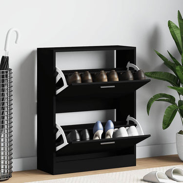 Vidaxl schoenenkast 63x24x81 cm bewerkt hout zwart