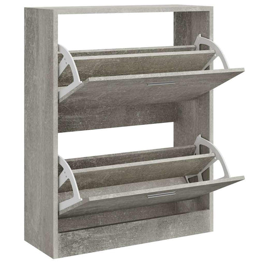 Vidaxl schoenenkast 63x24x81 cm bewerkt hout betongrijs