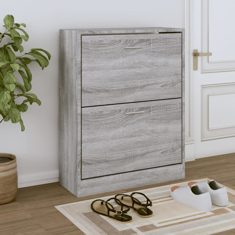 Load image into Gallery viewer, Vidaxl schoenenkast 63x24x81 cm bewerkt hout grijs sonoma
