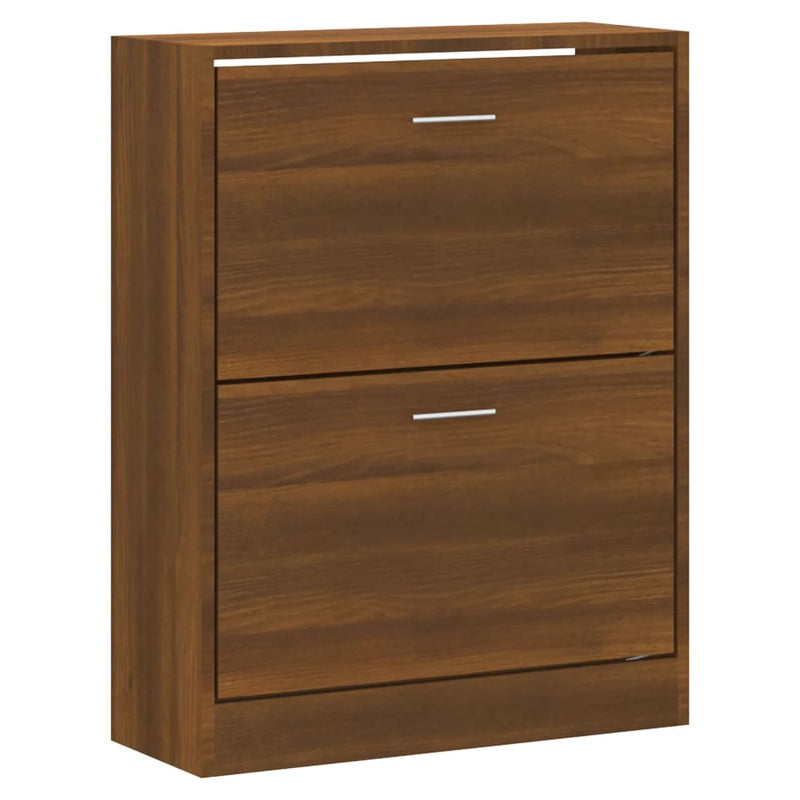 Load image into Gallery viewer, Vidaxl schoenenkast 63x24x81 cm bewerkt hout bruin eikenkleur
