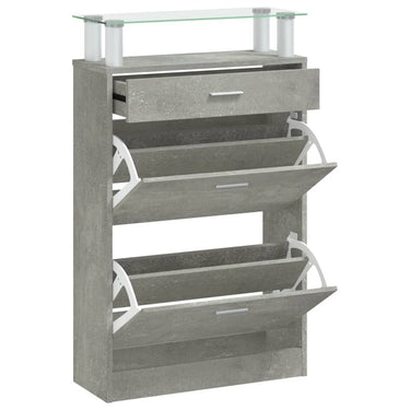 Vidaxl schoenenkast 63x24x104 cm bewerkt hout betongrijs