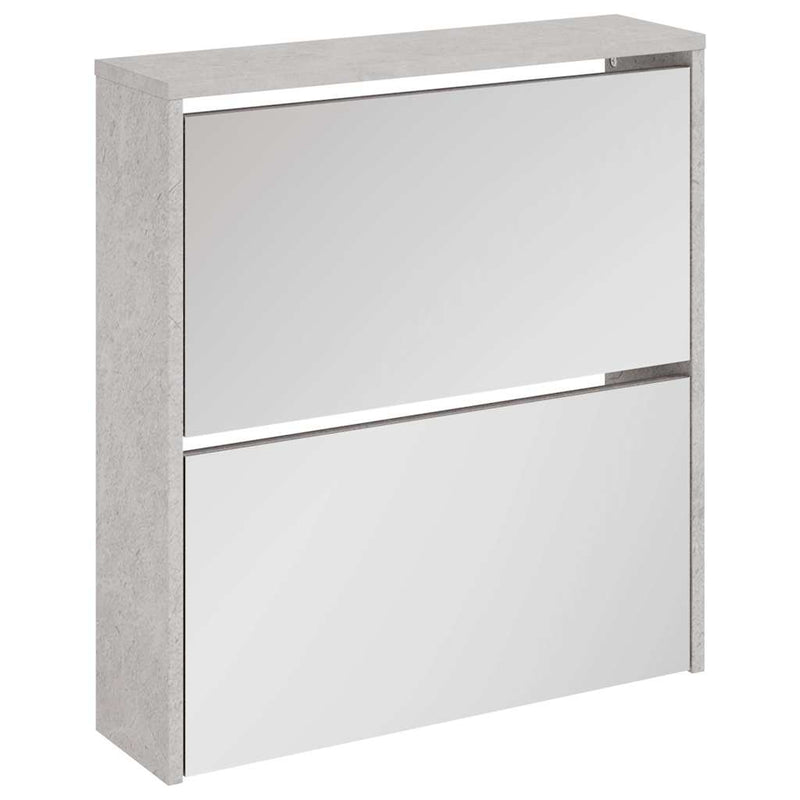 Load image into Gallery viewer, Vidaxl schoenenkast met spiegel 2-laags 63x17x67 cm betongrijs
