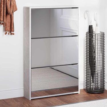 Vidaxl schoenenkast met spiegel 3-laags 63x17x102,5 cm betongrijs