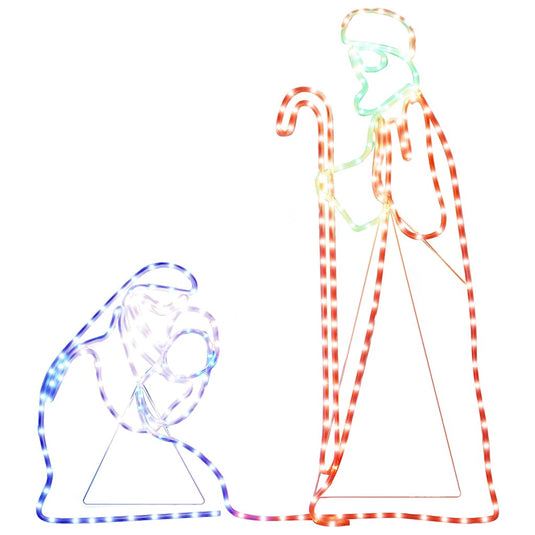 Vidaxl kerstfiguren jozef en maria met 264 led's 40x55 en 38x100 cm