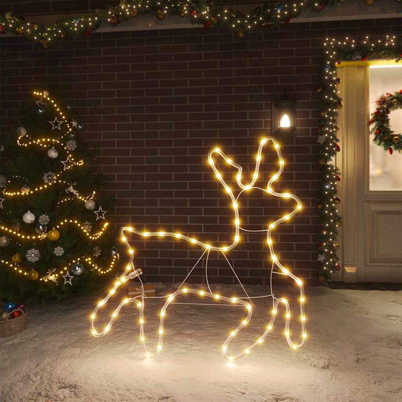 ギャラリービューアに画像をロードする, Vidaxl kerstfiguur rendier met 72 warmwitte led's 57x55x4,5 cm
