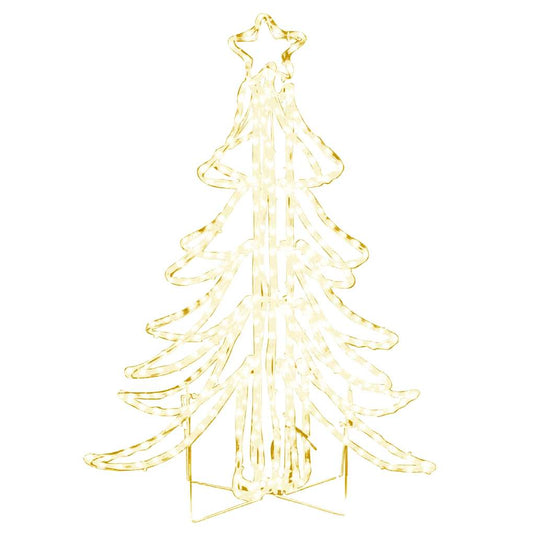 Vidaxl kerstfiguur kerstboom met warmwitte led's 87x87x93 cm