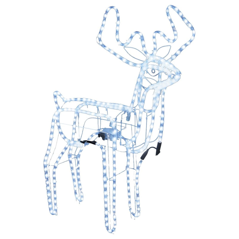 Load image into Gallery viewer, Vidaxl kerstfiguur rendier met bewegende kop koudwit 76x42x87 cm
