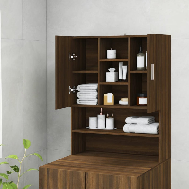 Load image into Gallery viewer, Vidaxl wasmachinekast 70,5x25,5x90 cm bruin eikenkleur
