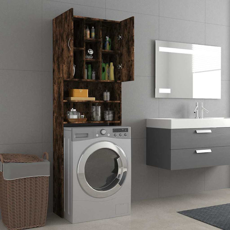 Load image into Gallery viewer, Vidaxl wasmachinekast 64x25,5x190 cm gerookt eikenkleurig
