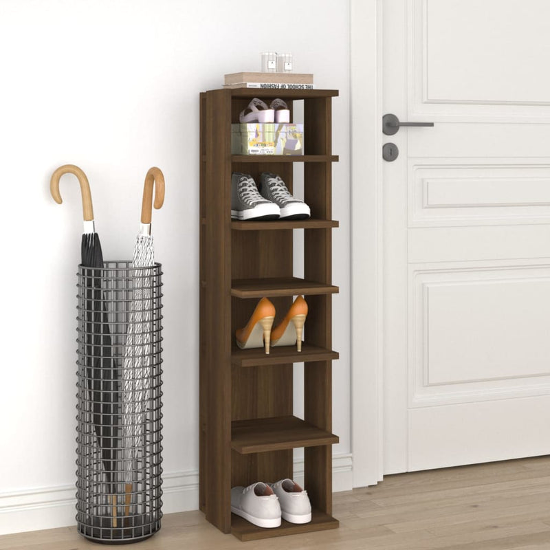 Load image into Gallery viewer, Vidaxl schoenenrek 27,5x27x102 cm bewerkt hout bruin eikenkleur
