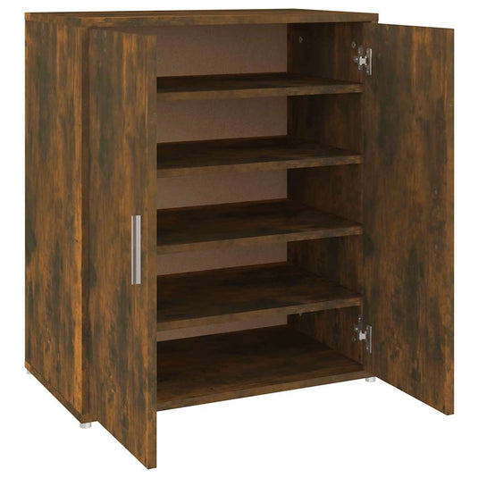 Vidaxl schoenenkast 60x35x70 cm bewerkt hout gerookt eikenkleurig