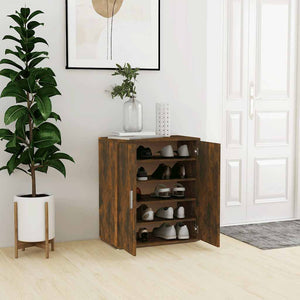 Vidaxl schoenenkast 60x35x70 cm bewerkt hout gerookt eikenkleurig