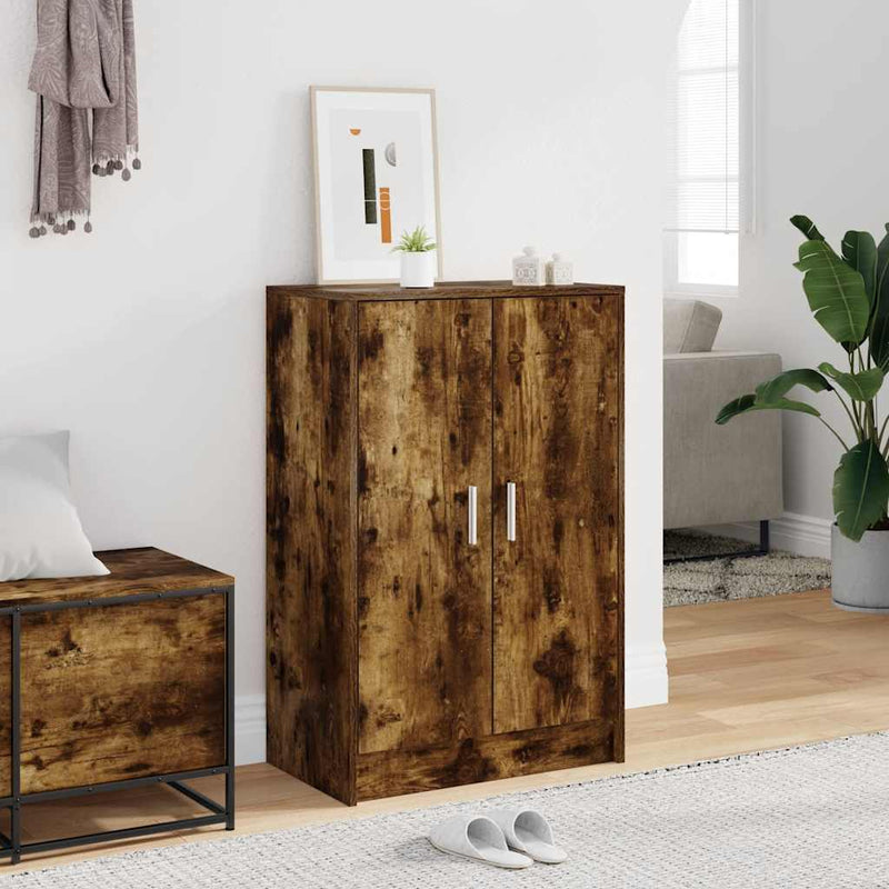 Afbeelding laden in galerijviewer, Vidaxl schoenenkast 60x35x92 cm bewerkt hout gerookt eikenkleurig
