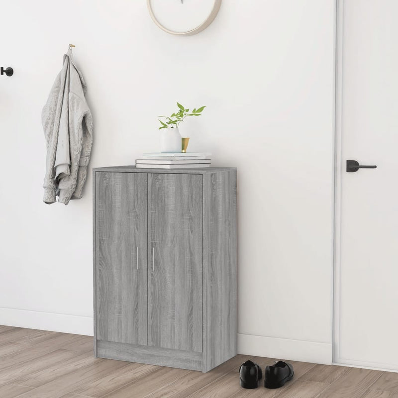 Load image into Gallery viewer, VidaXL Schoenenkast 60x35x92 cm bewerkt hout grijs sonoma eikenkleurig
