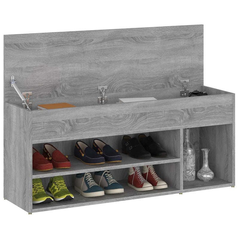 Load image into Gallery viewer, Vidaxl schoenenbank 105x30x45 cm bewerkt hout grijs sonoma eikenkleur
