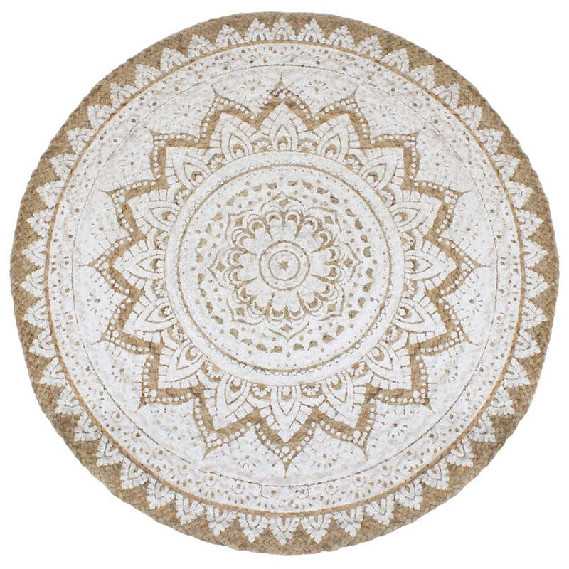 Load image into Gallery viewer, Vidaxl tapijt met print rond 240 cm gevlochten jute
