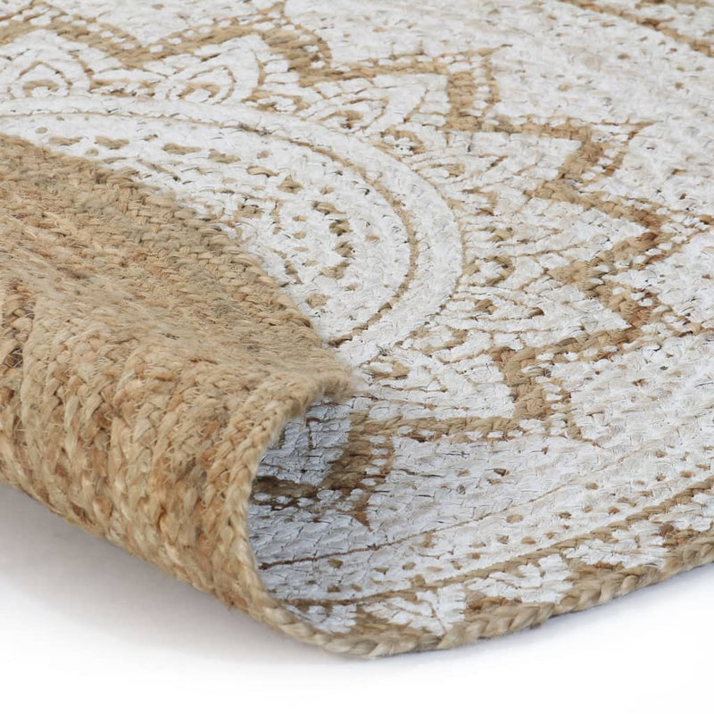 Load image into Gallery viewer, Vidaxl tapijt met print rond 240 cm gevlochten jute
