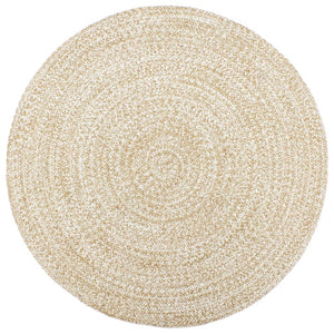 Vidaxl vloerkleed handgemaakt 180 cm jute wit en bruin