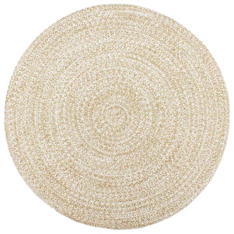 Afbeelding laden in galerijviewer, Vidaxl vloerkleed handgemaakt 210 cm jute wit en bruin
