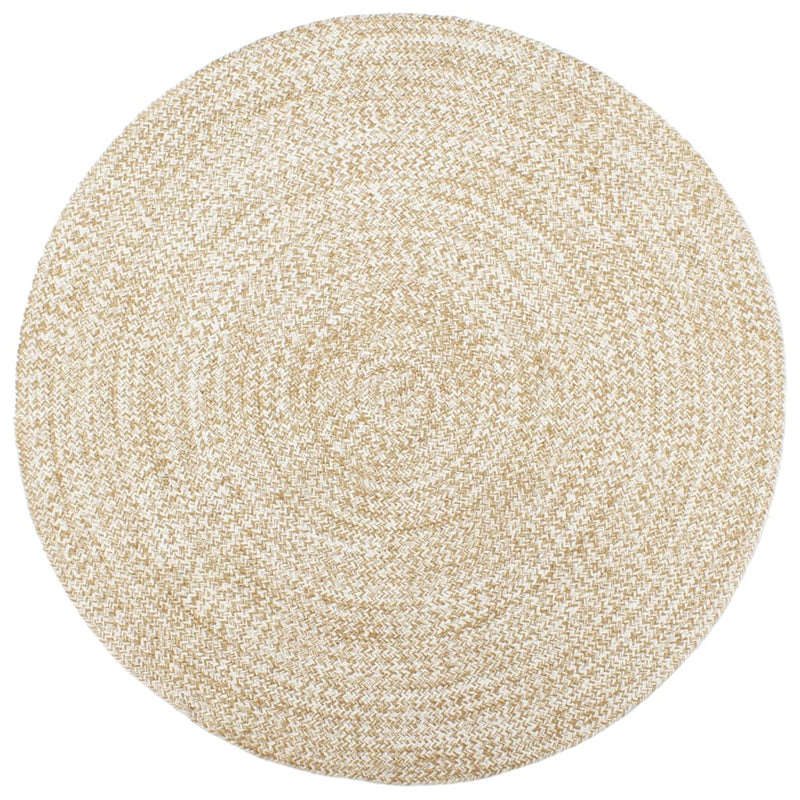Load image into Gallery viewer, Vidaxl vloerkleed handgemaakt 210 cm jute wit en bruin
