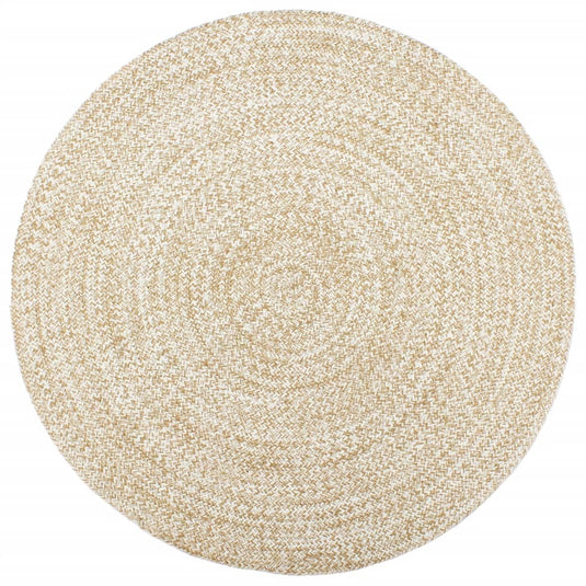Vidaxl vloerkleed handgemaakt 240 cm jute wit en bruin