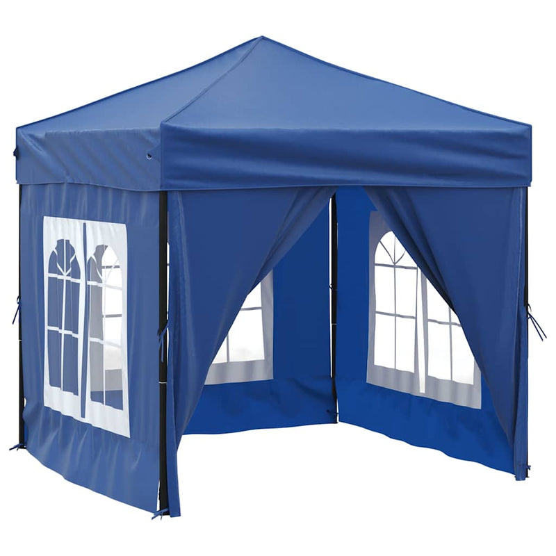 Afbeelding laden in galerijviewer, Vidaxl partytent inklapbaar met zijwanden 2x2 m blauw
