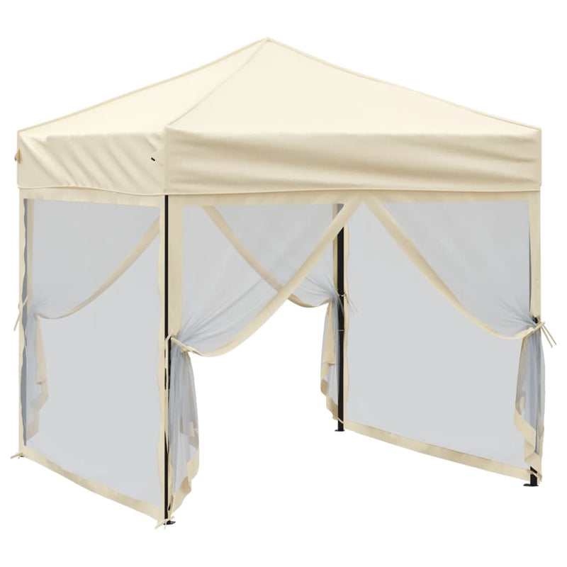 Load image into Gallery viewer, Vidaxl partytent inklapbaar met zijwanden 2x2 m crèmekleurig
